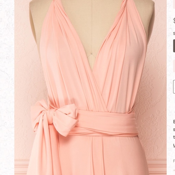 Blush pink floor-length convertible evening gown - Picture 2 of 7